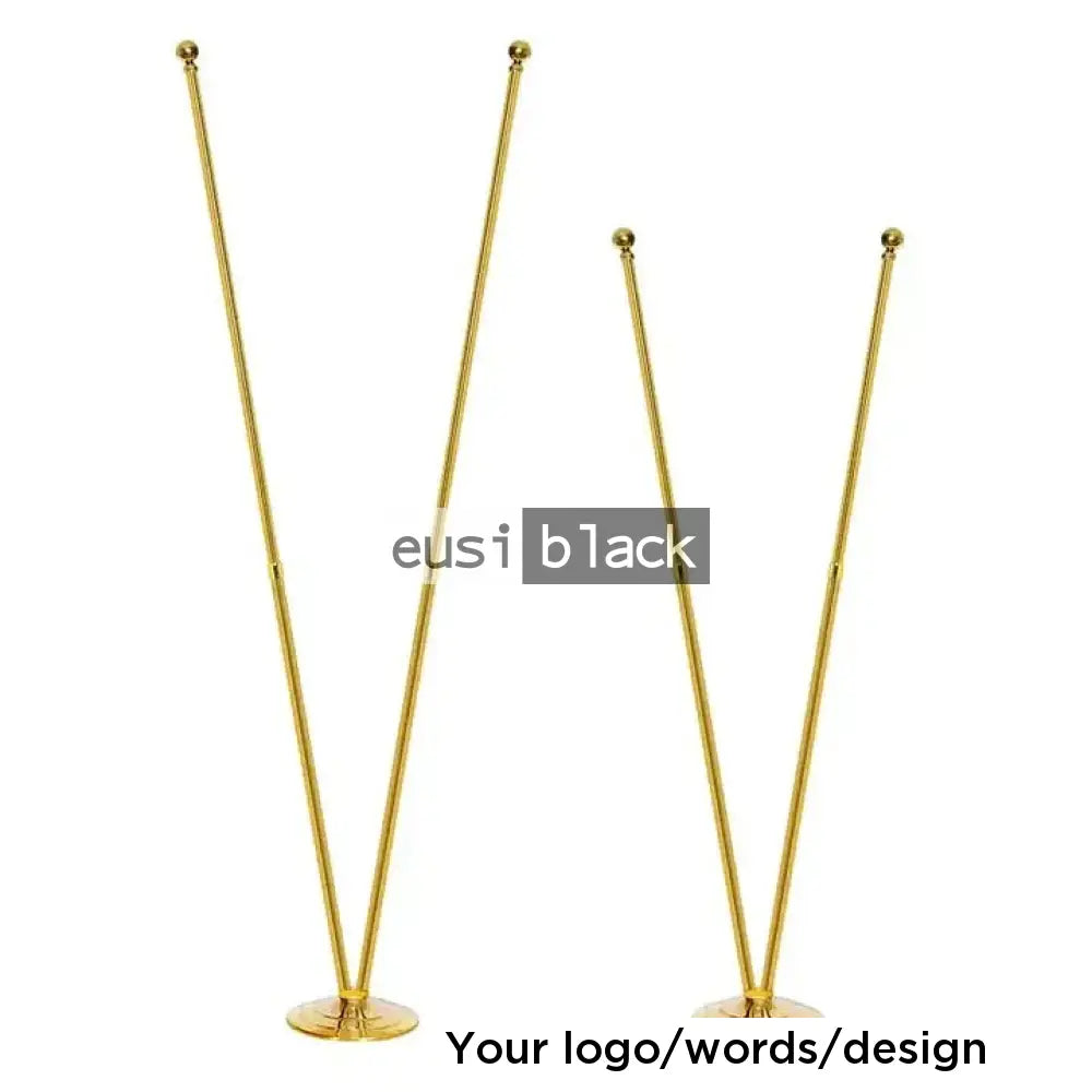 Double flag ceremonial metallic stand | 2M Gold