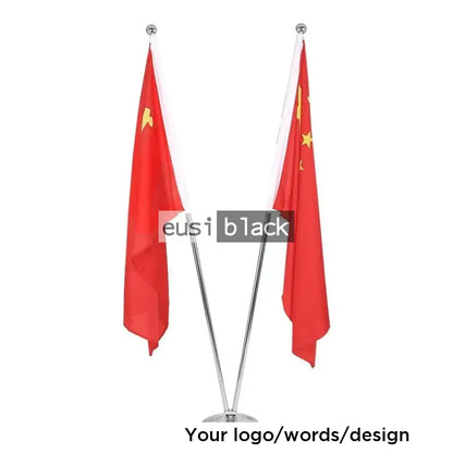 Double flag ceremonial metallic stand | 2M