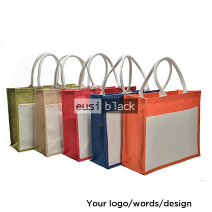 Double layered buttoned jute bag Pink / B4