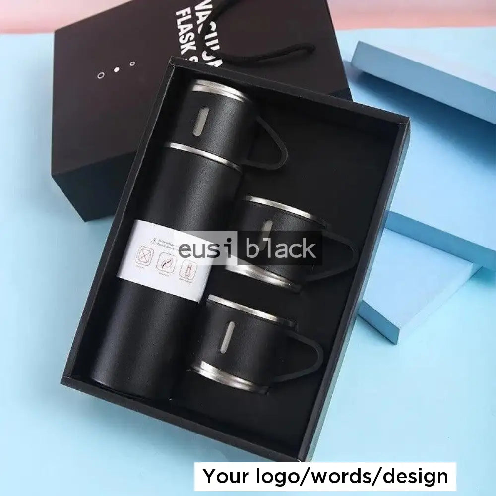 Double Layered Thermal Travel Set Black