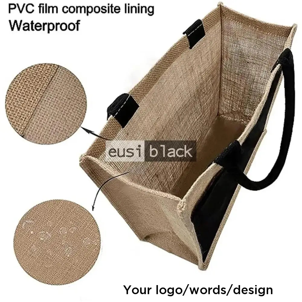Double layered tote jute bag