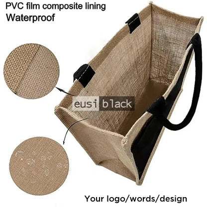 Double layered tote jute bag