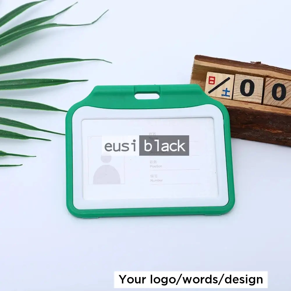 Dual color staff ID name tag pocket | Landscape Green