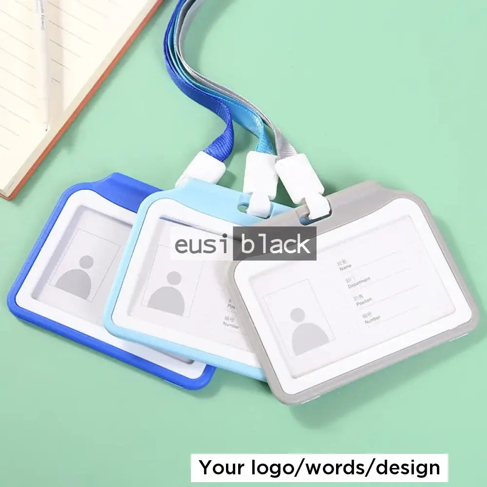 Dual color staff ID name tag pocket | Landscape Grey