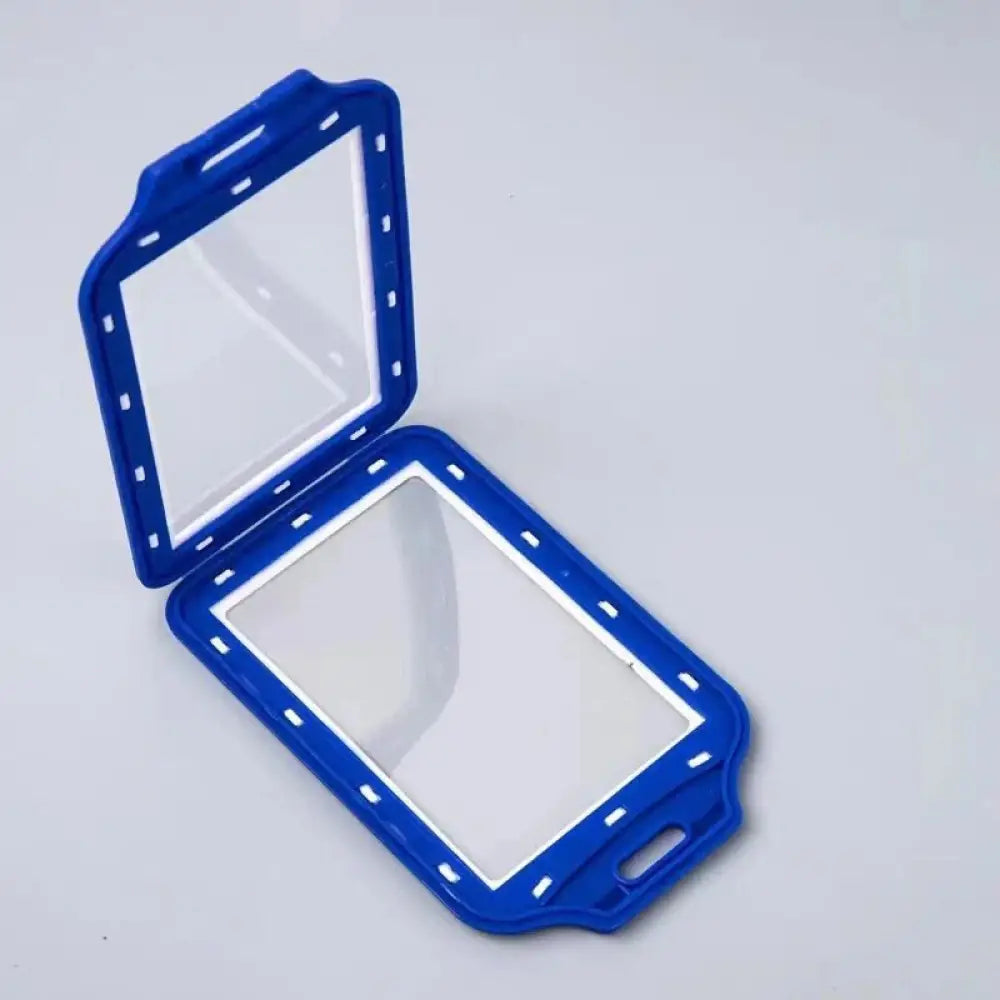 Dual color staff ID name tag pocket | Portrait Blue