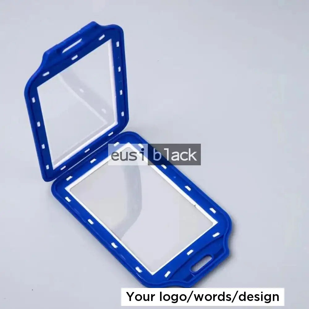 Dual color staff ID name tag pocket | Portrait Blue