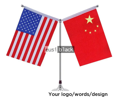 Dual face-down table flag