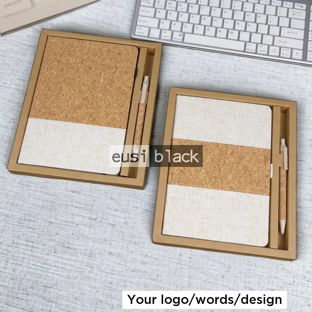 Eco Mini Notebook A5 Eco notebook set from recycled materials personalized by Eusi Black ...