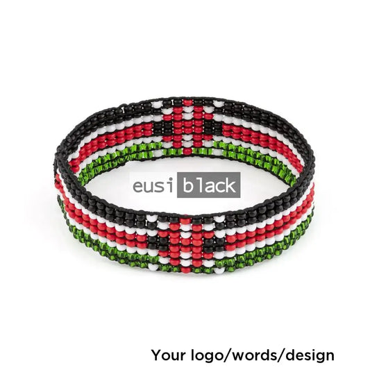 Elastic Kenyan beaded wrist band - Slender
