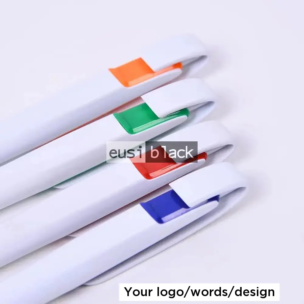 Flat plastic click pen