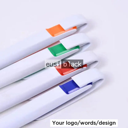 Flat plastic click pen