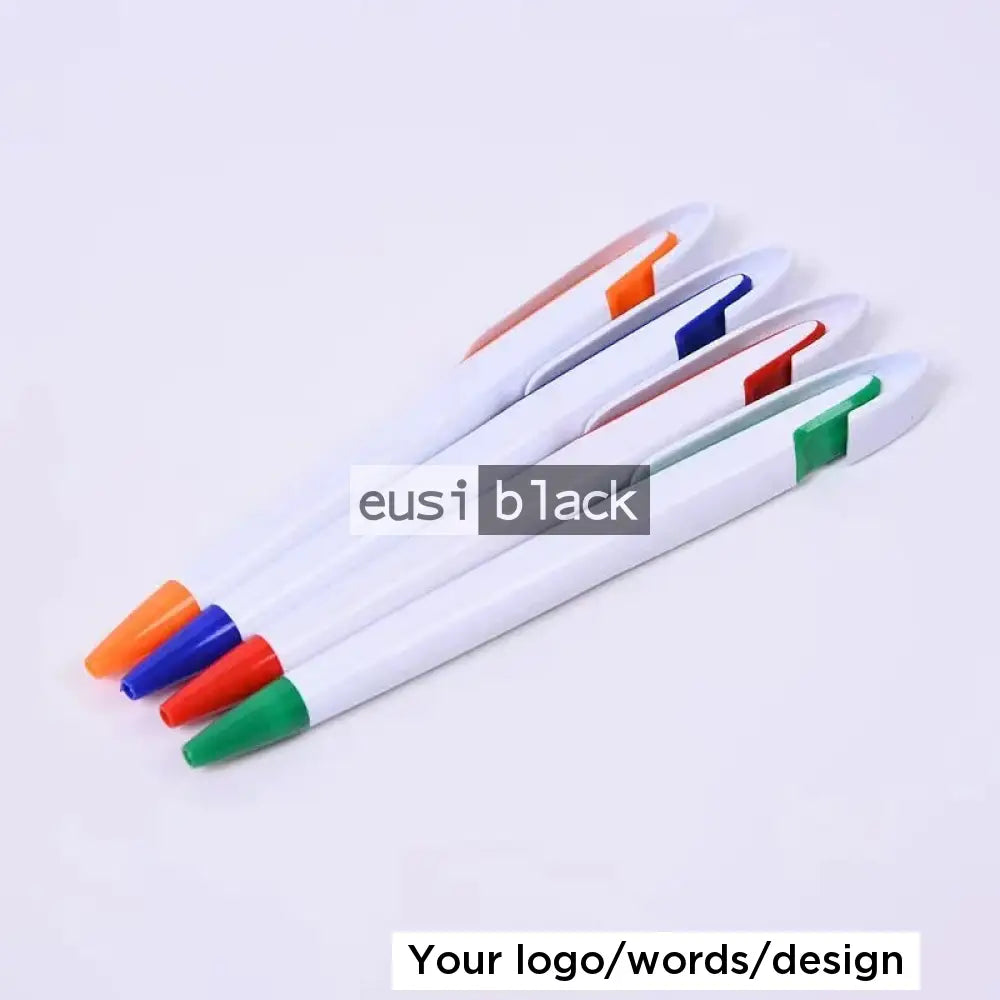 Flat plastic click pen Orange