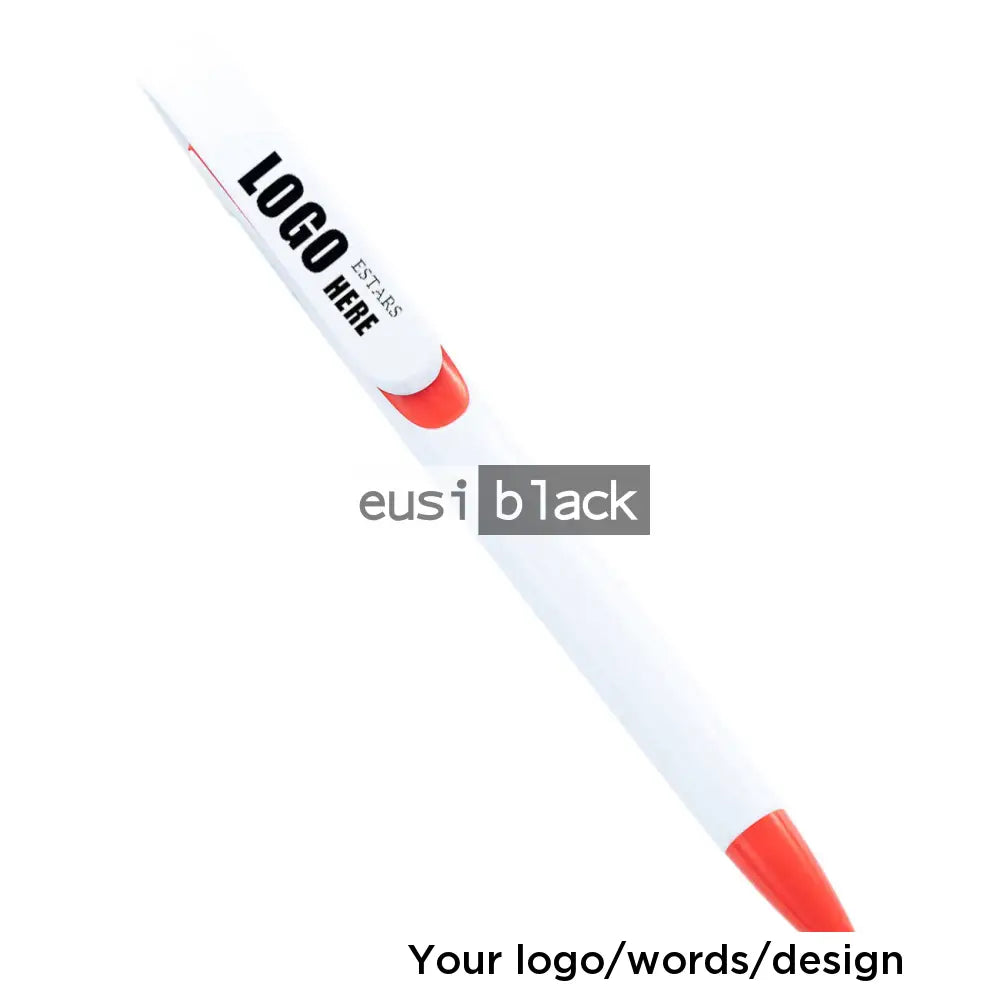 Flat plastic click pen Red