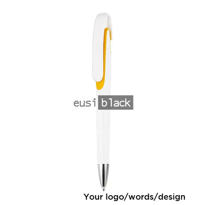 Flat plastic click pen Yellow
