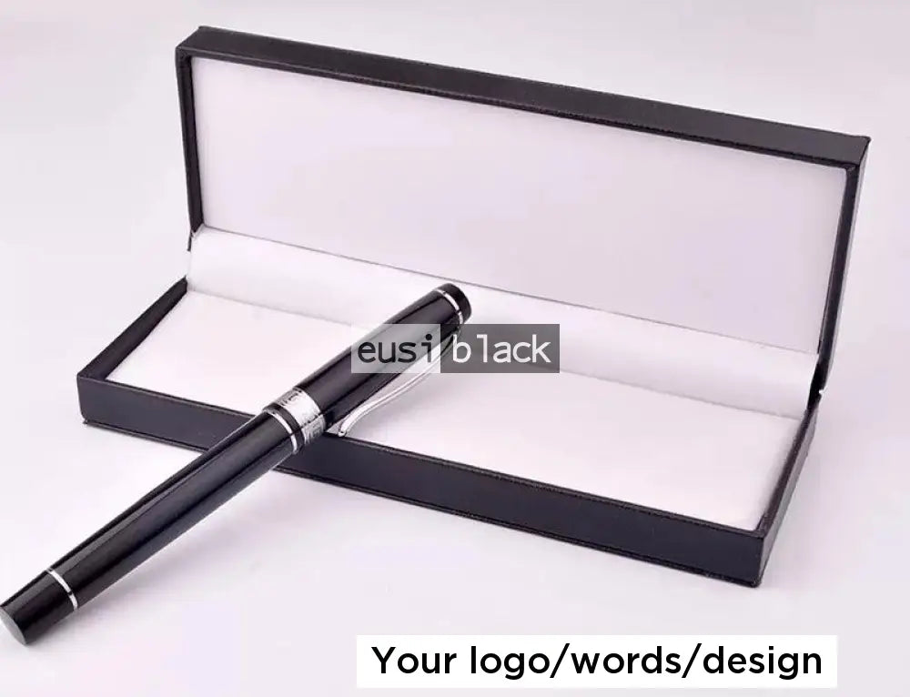 Four Part Gold Executive Pen Silver On Black / Pen In Case