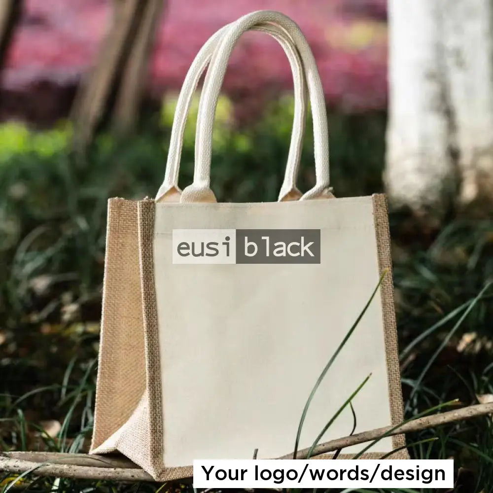 Full canvas tote jute bag