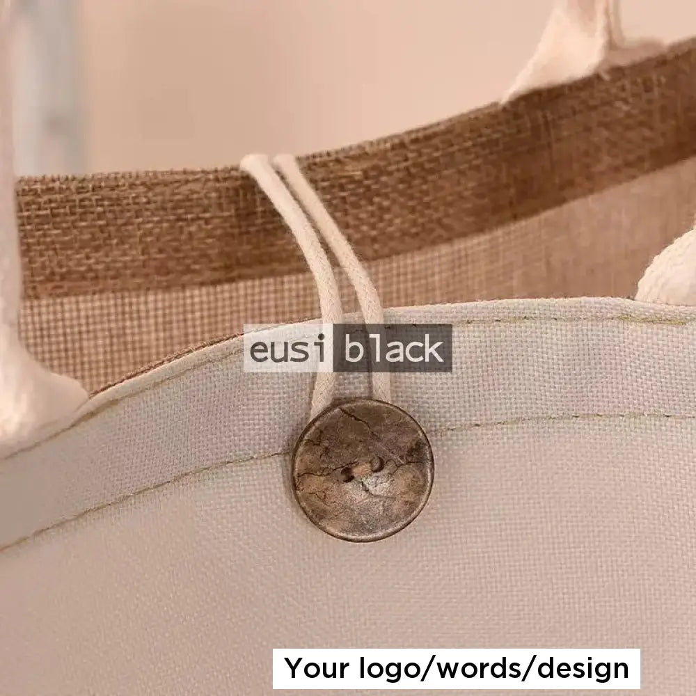 Full canvas tote jute bag