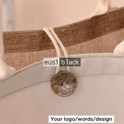 Full canvas tote jute bag
