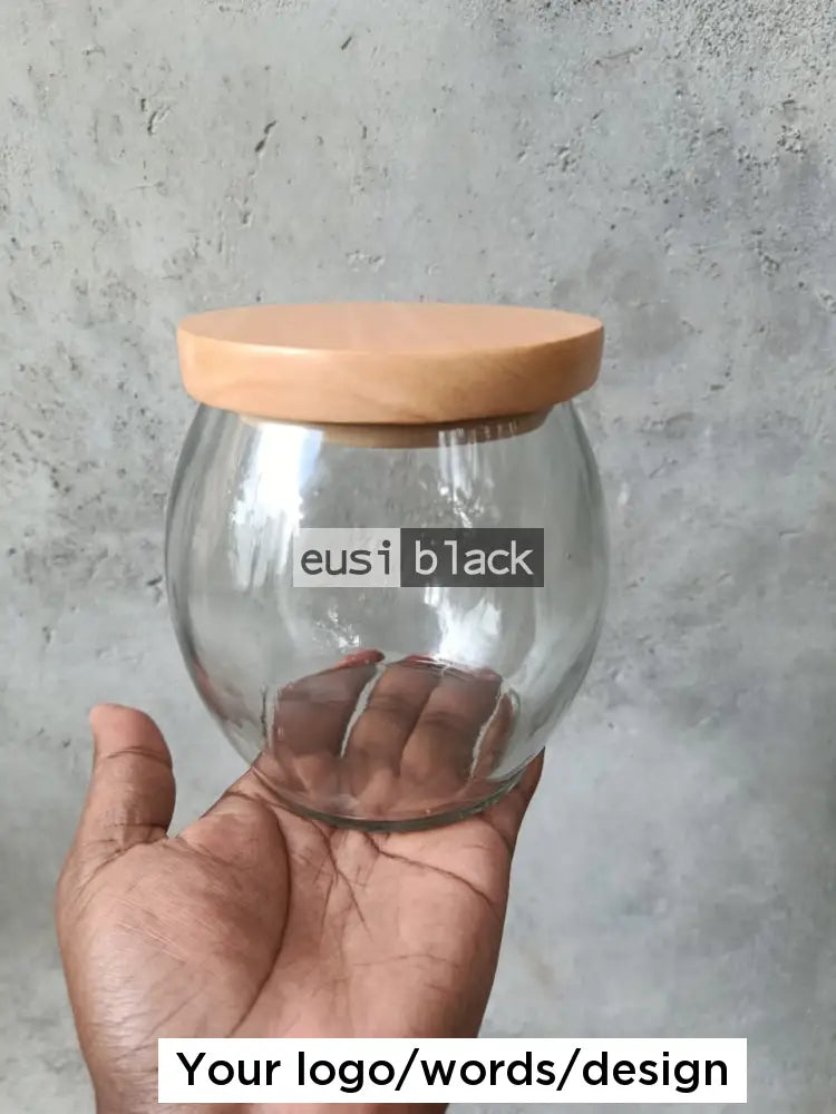 Glass vase bowl Glass with wooden cover