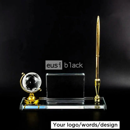 Globe and pen desk organizer