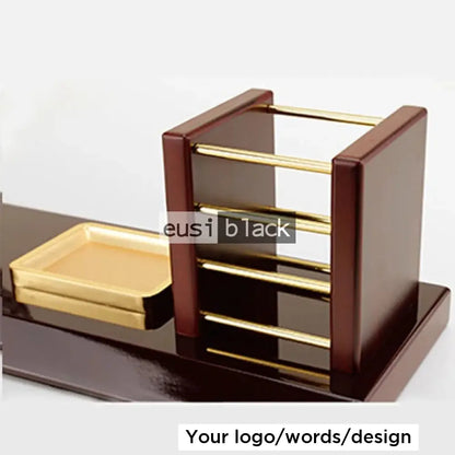 Globe & rack wooden organizer