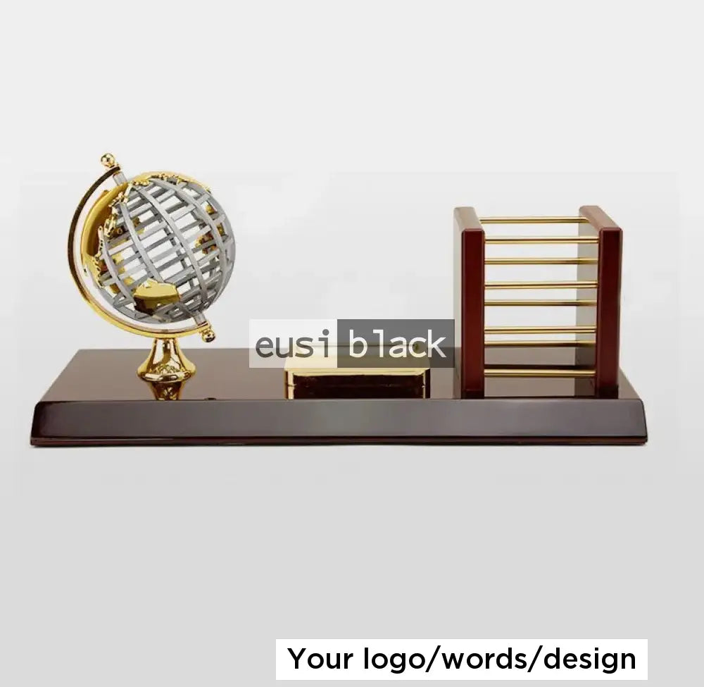 Globe & rack wooden desk organizer sold and customized at Eusi Black ...