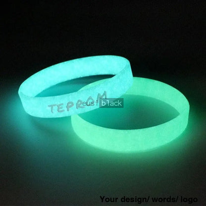 Glow In The Dark Adult Wristband White / Plain