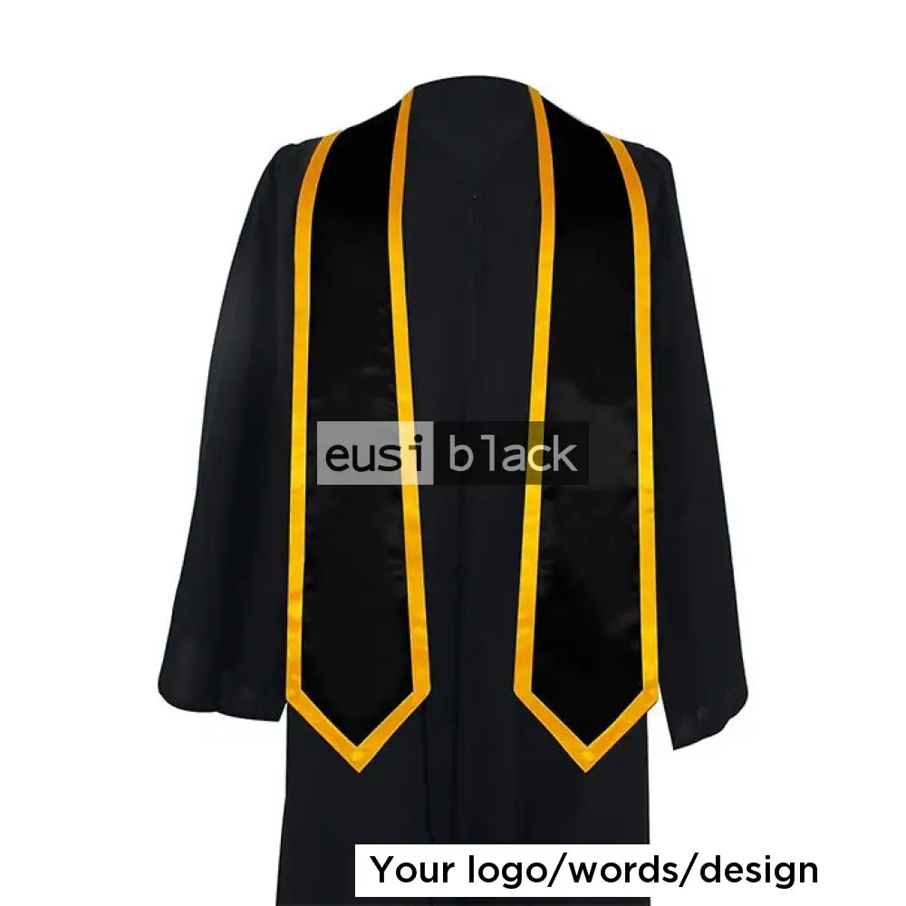 Gold on black graduation stole