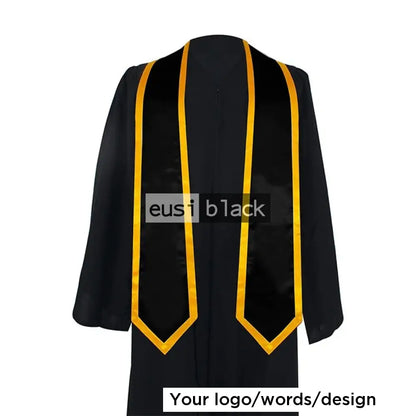 Gold on black graduation stole