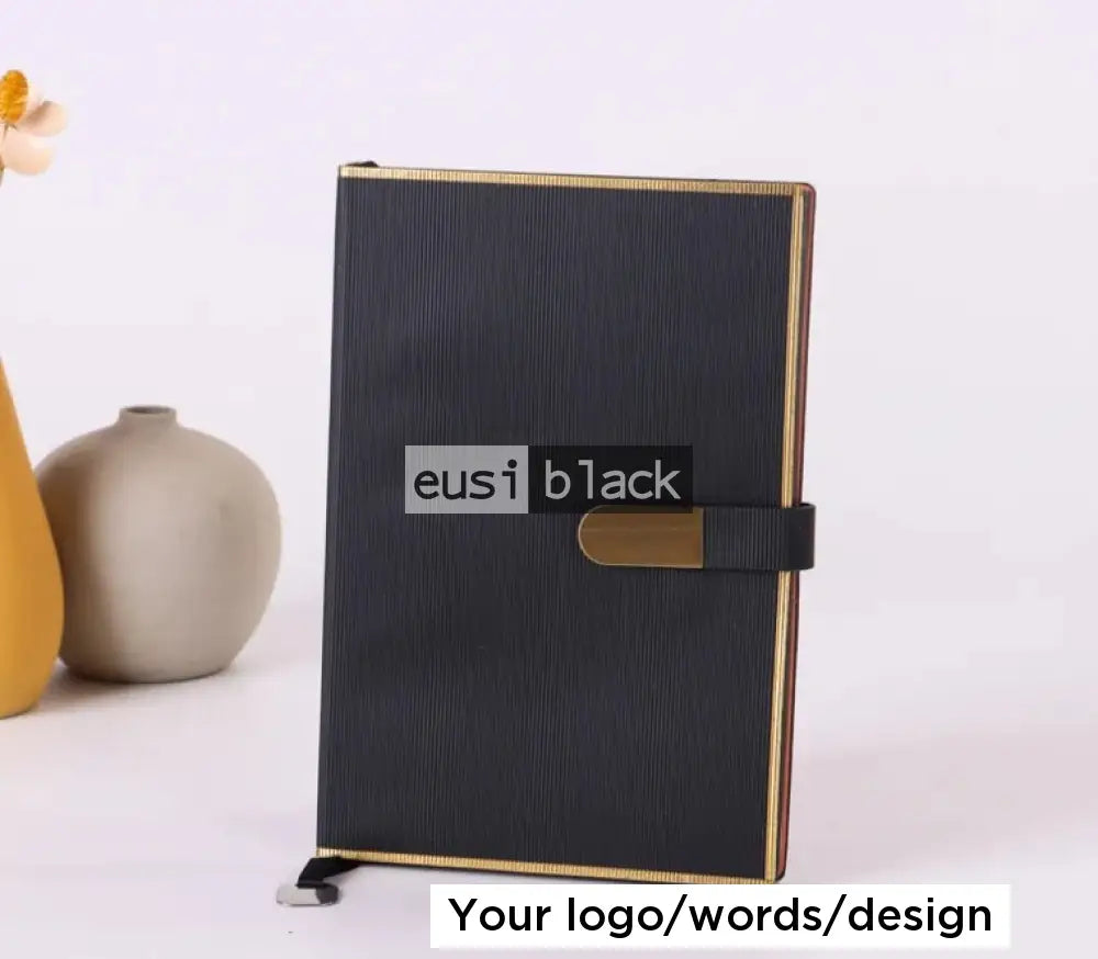 Notebook With Golden Line A5 gold framed notebook sold and customized by Eusi Black Gift Shop ...