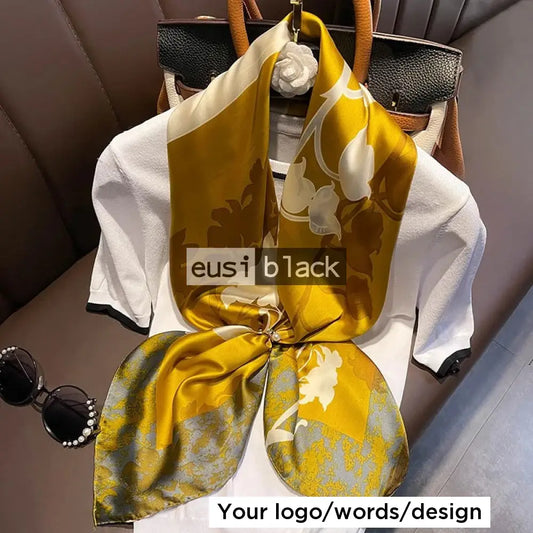 Gold on white silk shawl