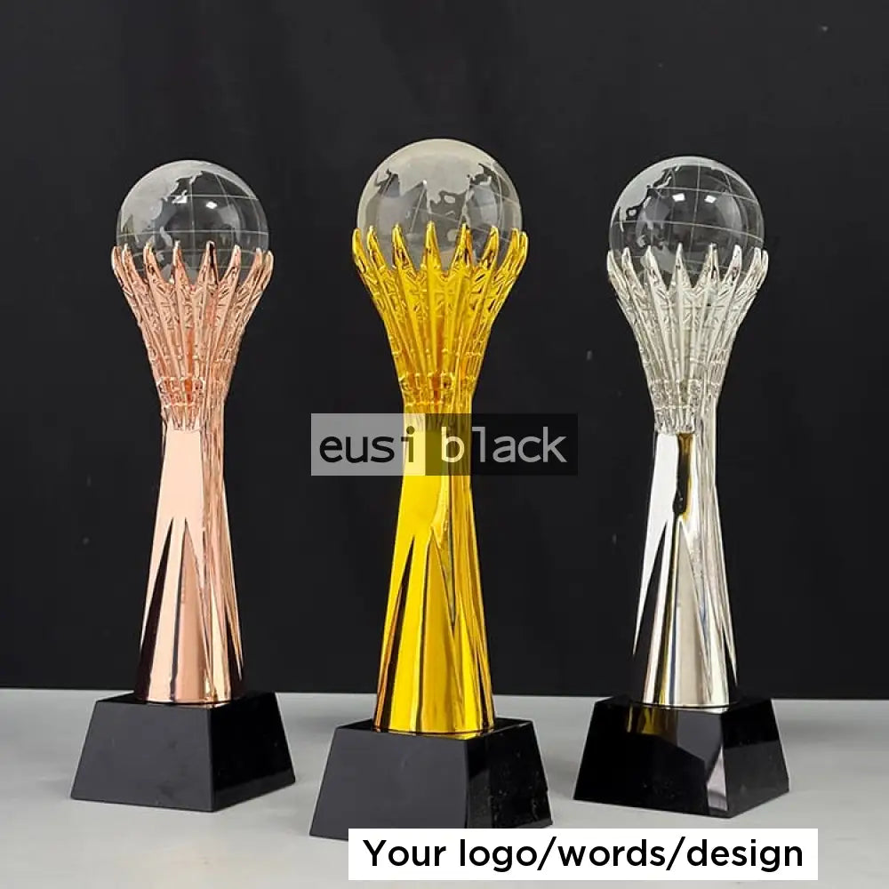 Grabbed globe trophy award - 28cm