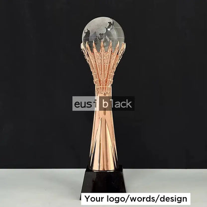 Grabbed globe trophy award - 28cm - Bronze
