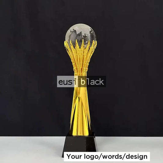 Grabbed globe trophy award - 28cm - Gold
