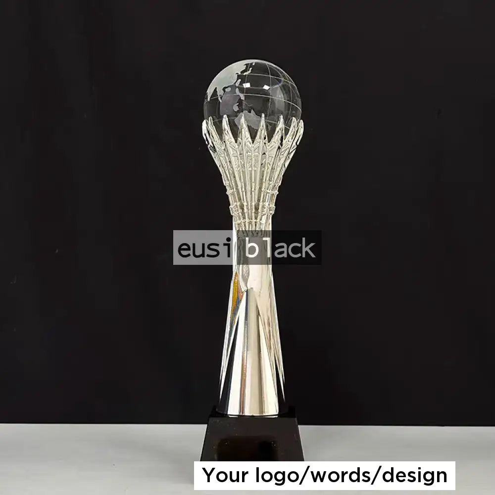 Grabbed globe trophy award - 28cm - Silver