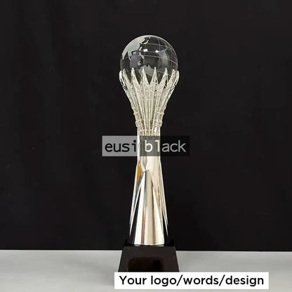 Grabbed globe trophy award - 28cm - Silver