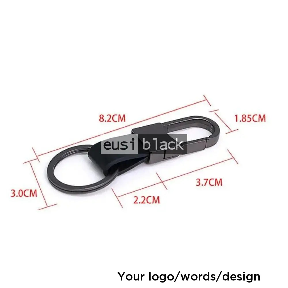 Hang to loop met-leather key chain Black
