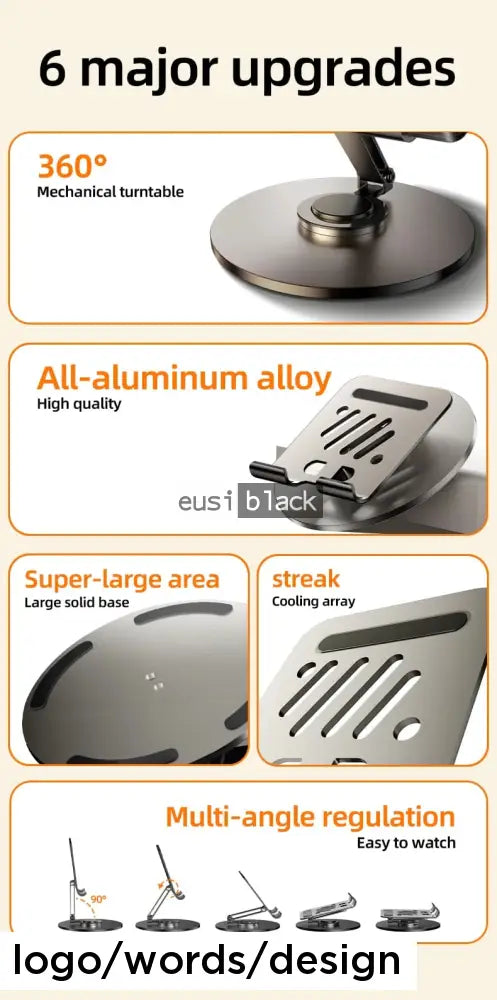 Heavy-duty 360° rotating phone holder stand