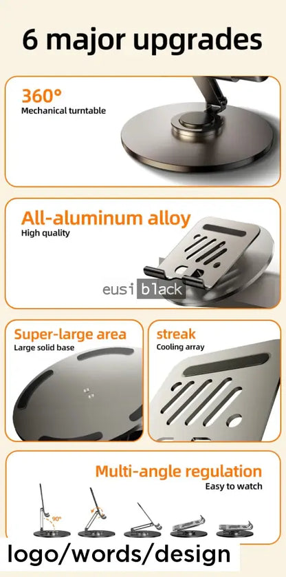 Heavy-duty 360° rotating phone holder stand