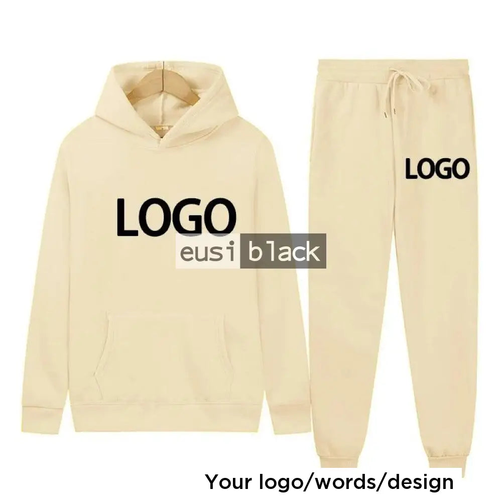 Hoodie and sweatpants set Cream / S