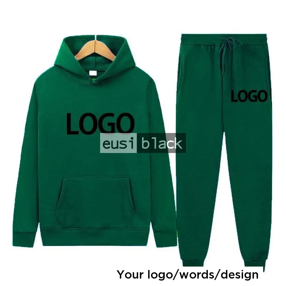 Hoodie and sweatpants set Green / S