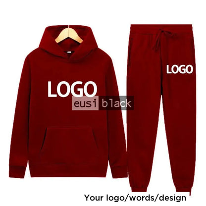 Hoodie and sweatpants set Maroon / S