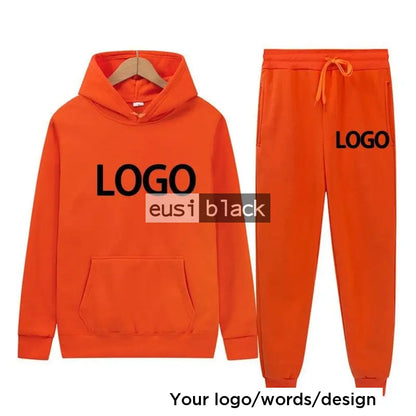 Hoodie and sweatpants set Orange / S