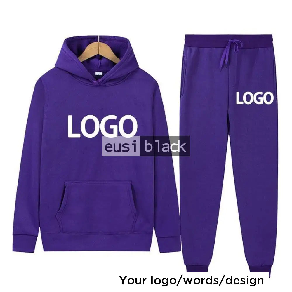 Hoodie and sweatpants set Purple / S