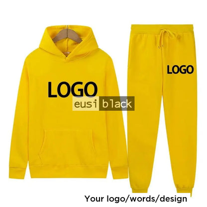 Hoodie and sweatpants set Yellow / S