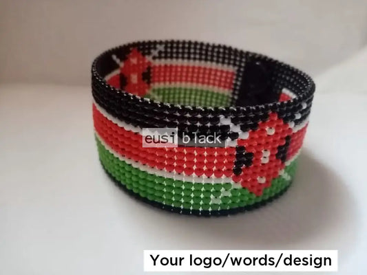 Kenyan beaded wristband - Thick