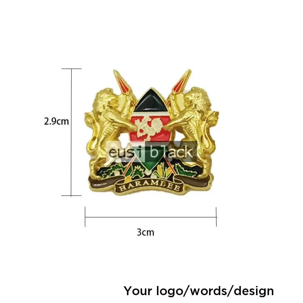 Kenya’s coat of arms lapel pin Outlined
