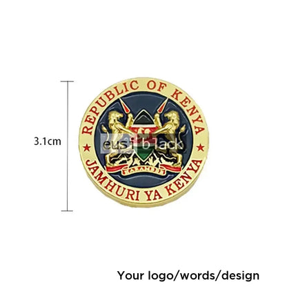 Kenya’s coat of arms lapel pin Round