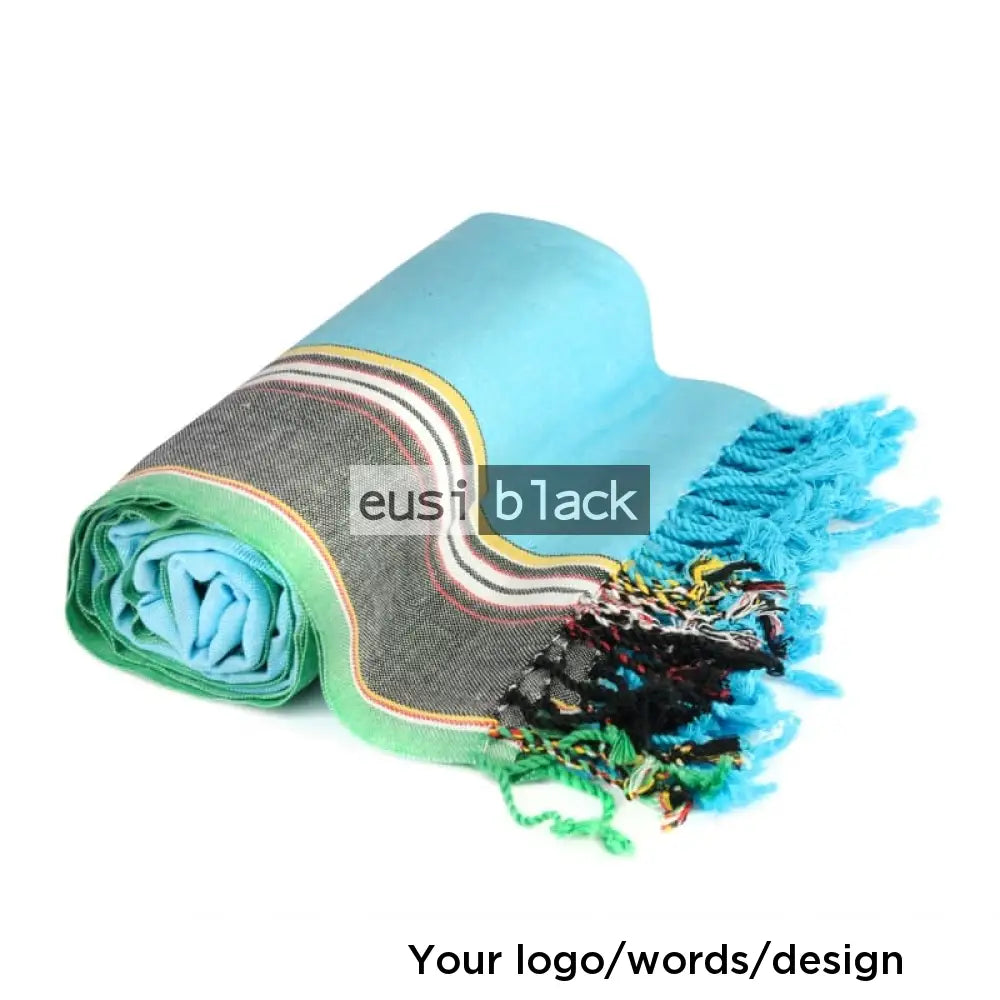 Kikoi beach towel - Blue / Pure cotton / Knotted