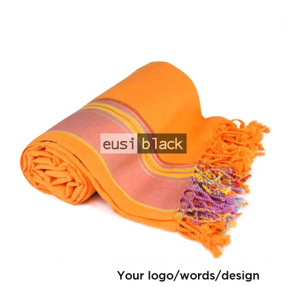 Kikoi beach towel - Orange / Pure cotton / Knotted